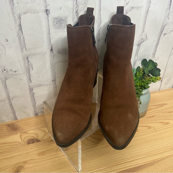 Blondo Ankle Boots Womens Sz 9M Chelsea Waterproof Heel Side Zip Leather Brown - Picture 3 of 9